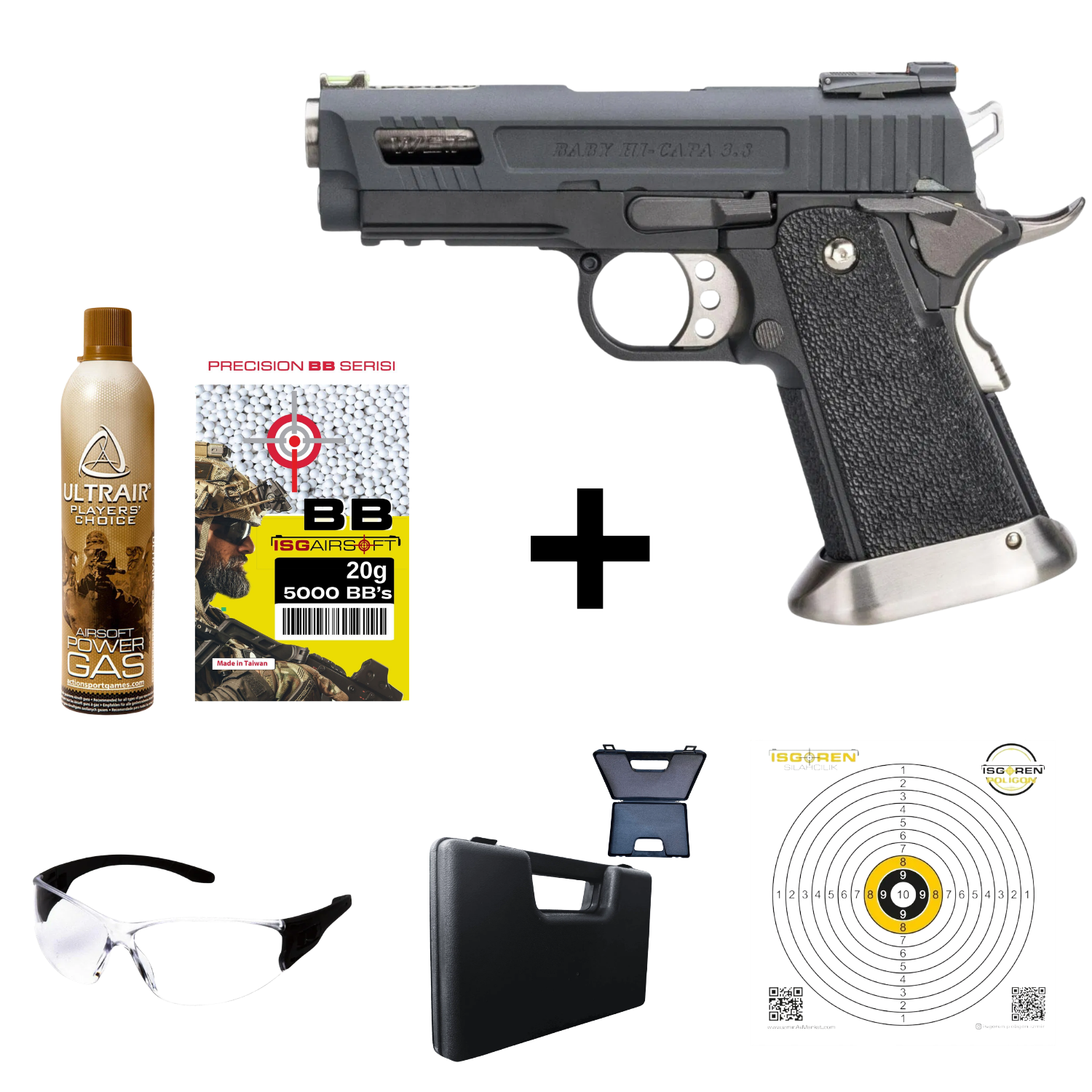 WE Hi Capa 3.8 SIYAH FullAUTO Airsoft Tabanca Seti-Velociraptor