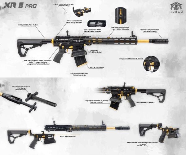 HUĞLU XR8 PRO 12 CAL.OTO.ŞARJÖRLÜ GOLD YİVSİZ AV TÜFEĞİ