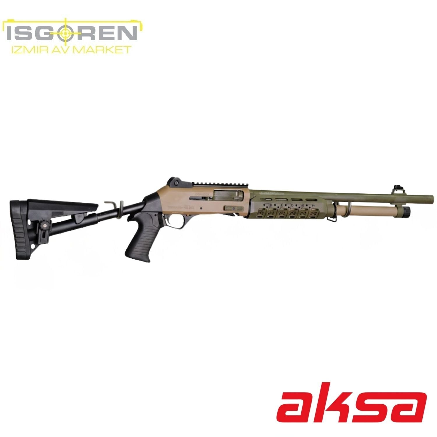 Aksa Crossfire S4 Extreme Yeşil Tan Yarı Otomatik Av Tüfeği