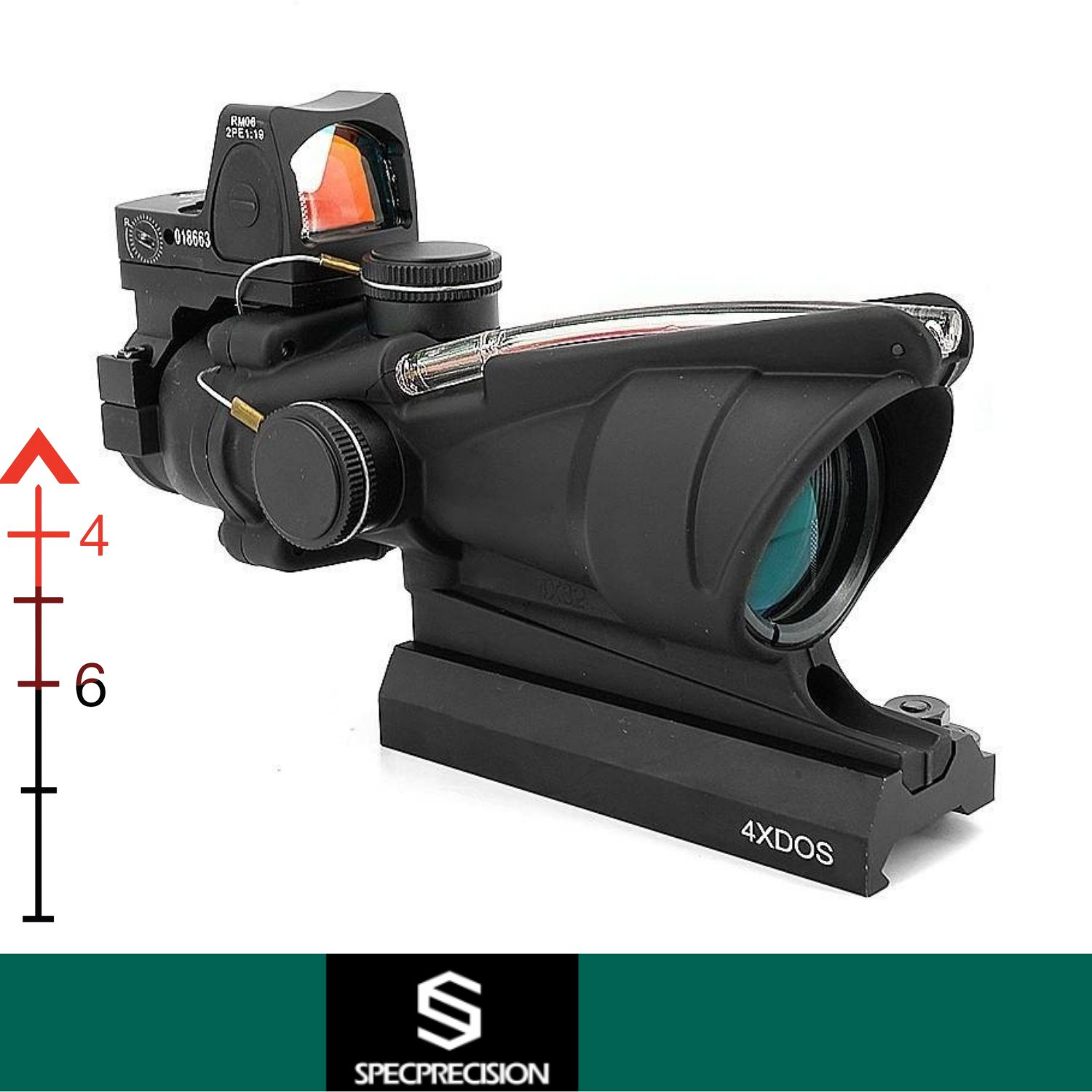 SP Trijicon TA31 SIYAH: Red Chevron Reticle & RM06 & LT100 QD Mount KillFlash FULL SET