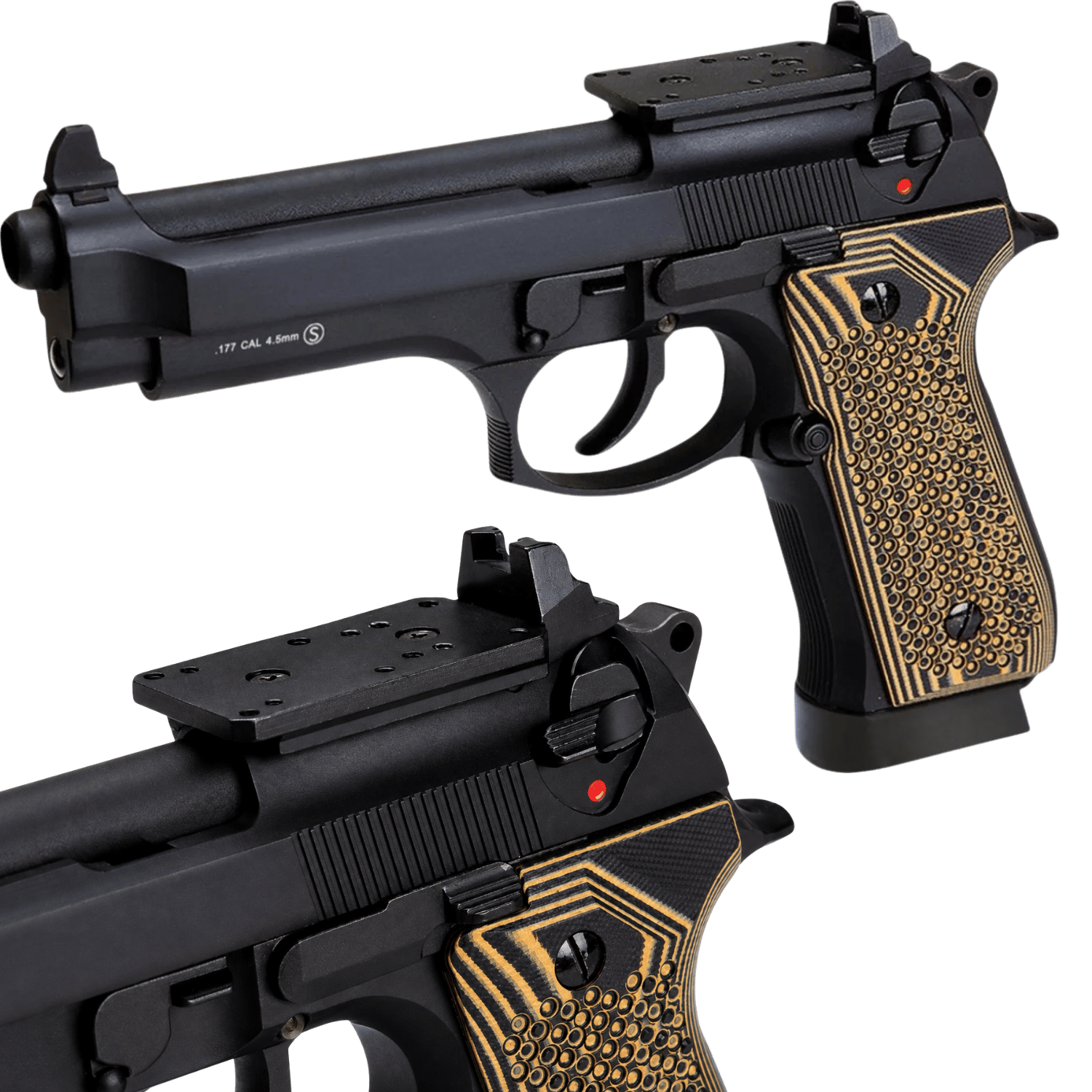 KLI BERETTA KL92 PRO SIYAH (Optic Ready & G10 Grip) CO2 BLOWBACK 4.5mm HAVALI TABANCA