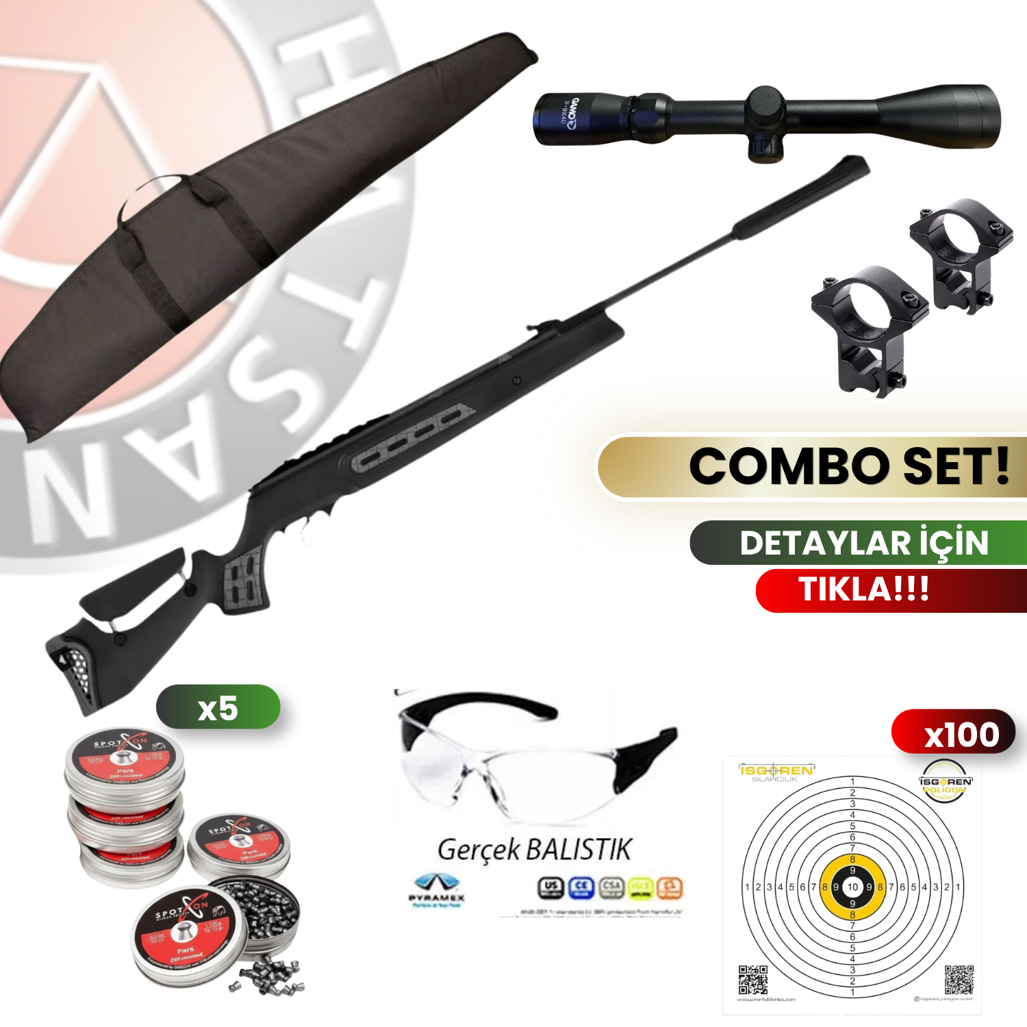Hatsan MOD125 SNIPER VORTEX 5.5MM Havalı Tüfek Seti