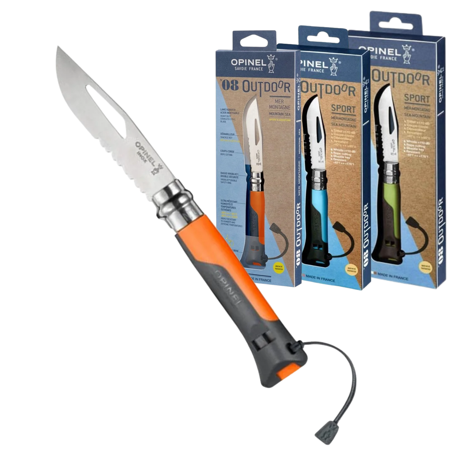 Opinel Inox No.8 Outdoor Çakı 12C27 Paslanmaz Çelik Cep Çakısı