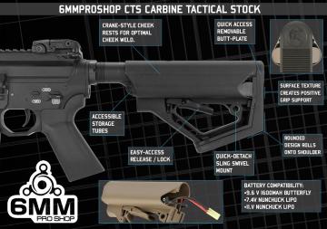 6mm PS CTS Carbine Pil yuvası Dipçik (Siyah)