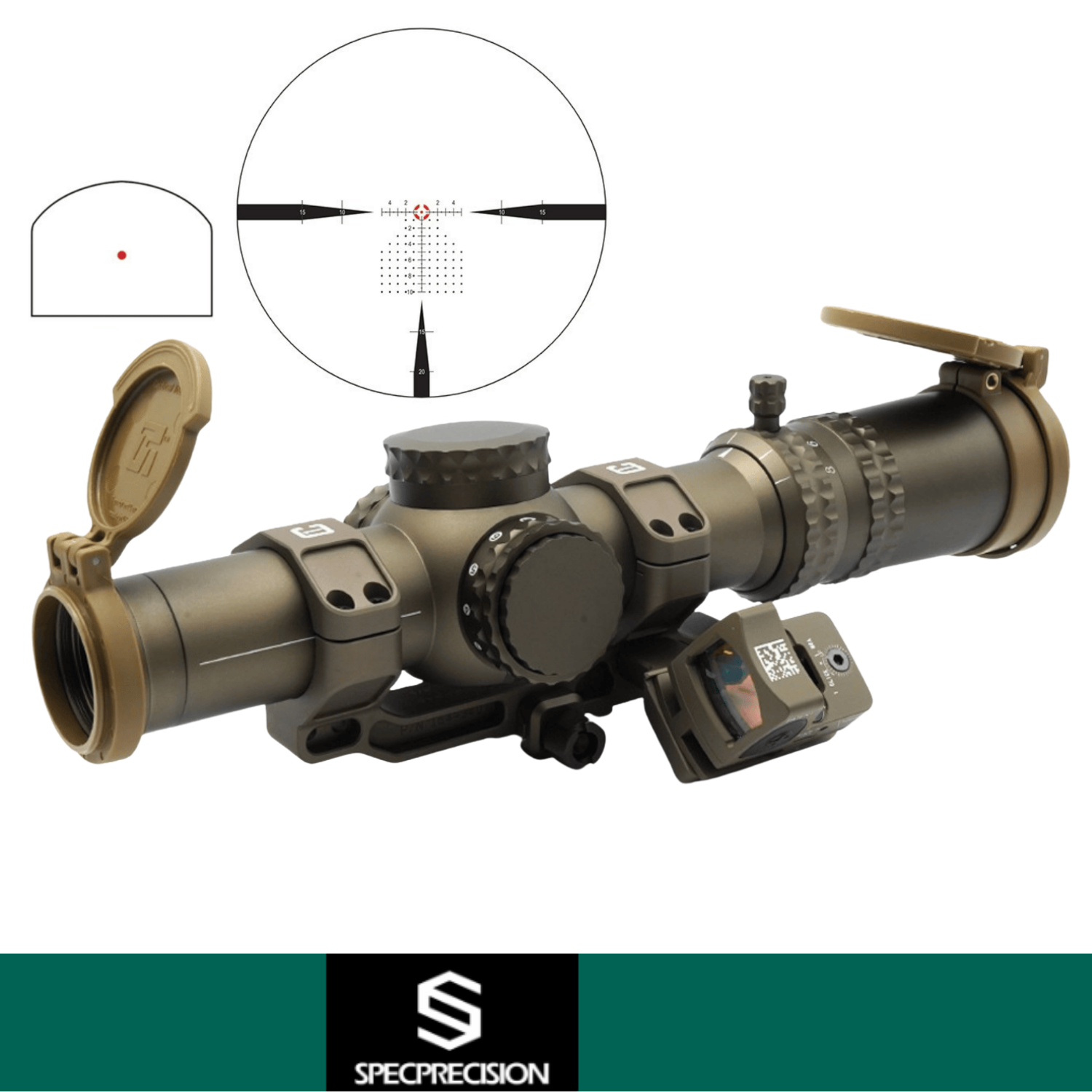 SP NF ATACR 1-8x24 FFP LPVO Airsoft MilSpec FDE / Trj RMR RedDot /C1 Mount FULL SET
