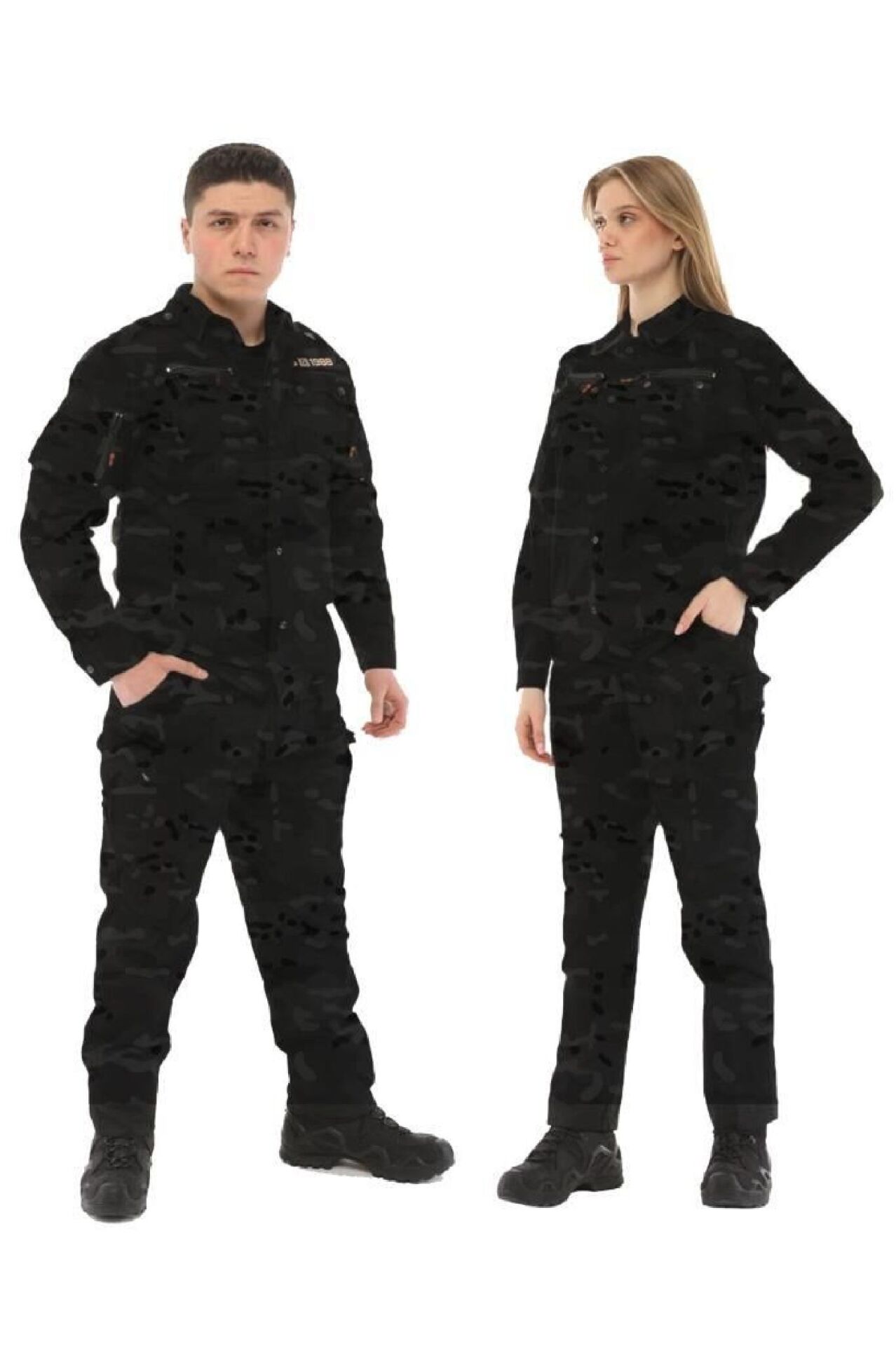 SS Erkek & Kadın 5.11 Taktik Gömlek ve Pantolon Alt Üst Takım Siyah Kamuflaj S