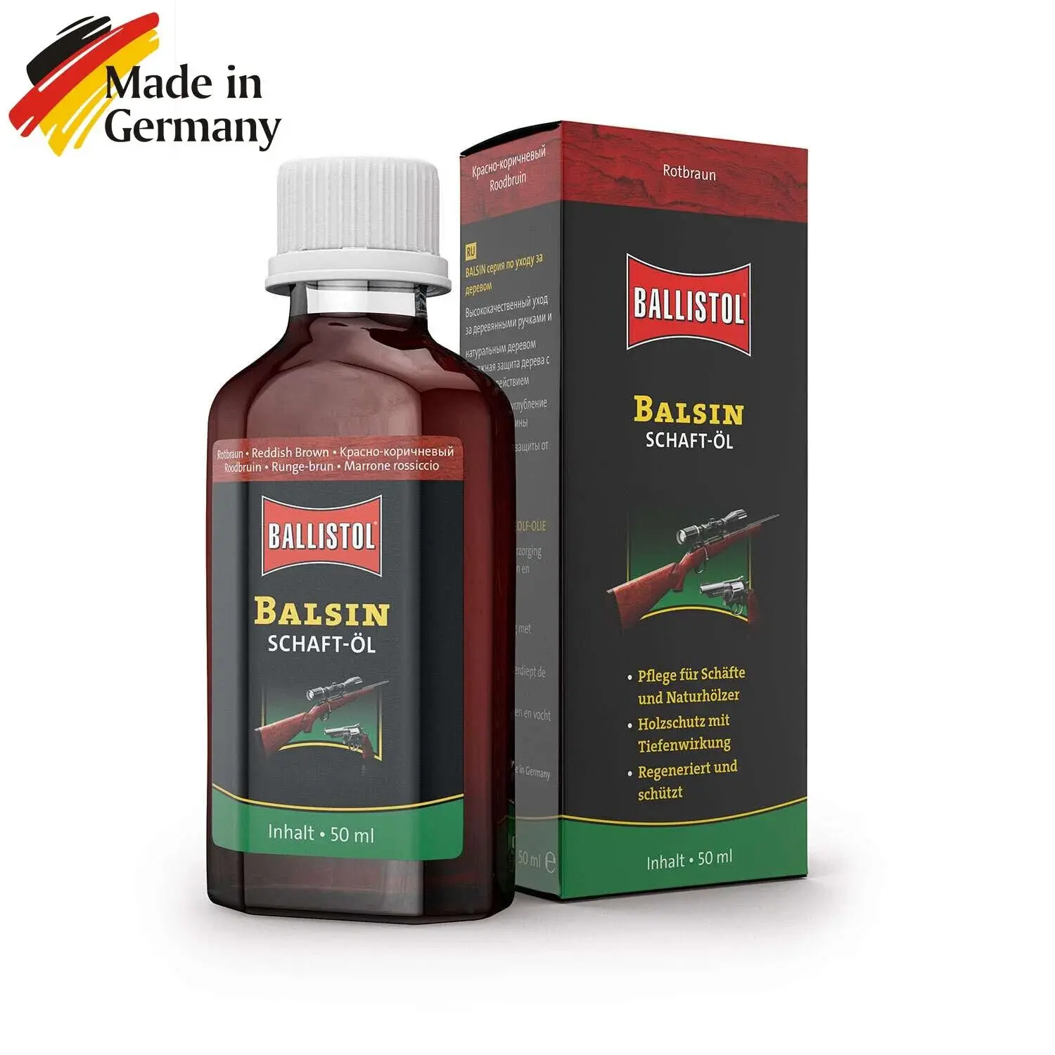 Ballistol Balsin Schaftöl (Kundak Yağı) Kızıl Renk 50 ml