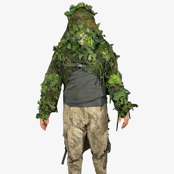 KMCS Kamuflajlı Piton Pelerini Çıkarılabilir Kapüşonlu - Yeşil