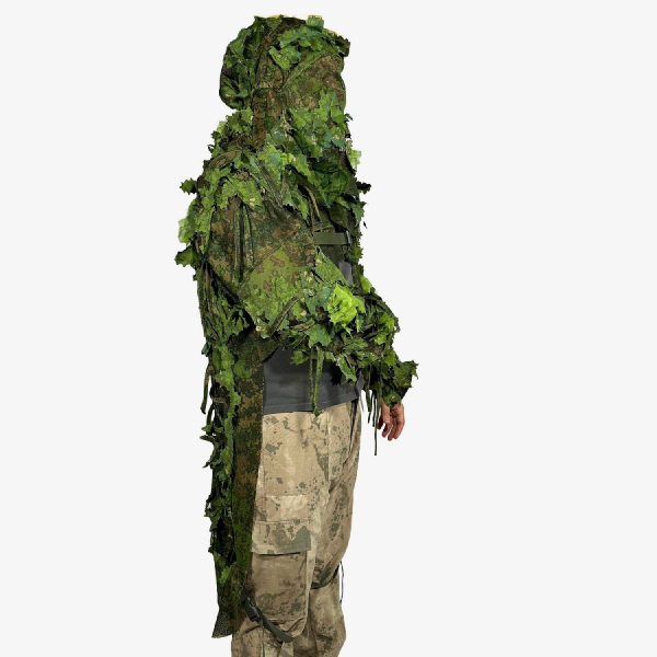 KMCS Kamuflajlı Piton Pelerini Çıkarılabilir Kapüşonlu - Yeşil