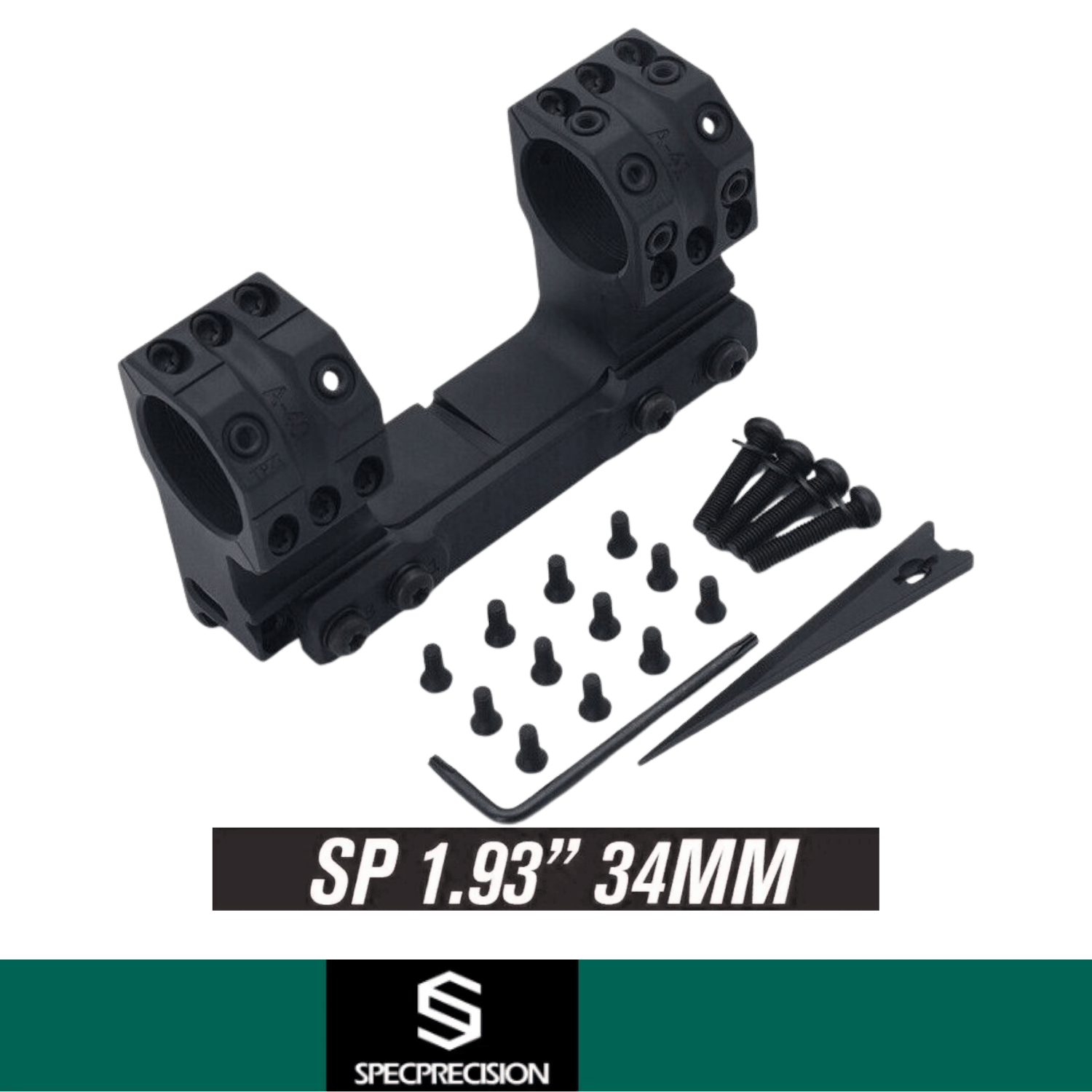 Specprecision SPUHR Tipi 34mm 0MOA 1.93'' High BLACK Scope Mount Yüksek Dürbün Ayağı