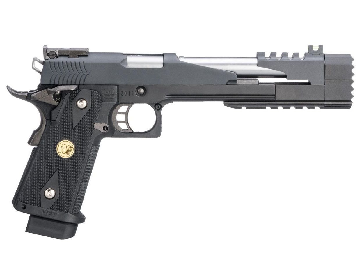 WE-Tech Competition Series ''Xcelerator Dragon'' Hi-CAPA GBB Airsoft Tabanca - Uzun Namlu/Siyah/madalyon Kabza