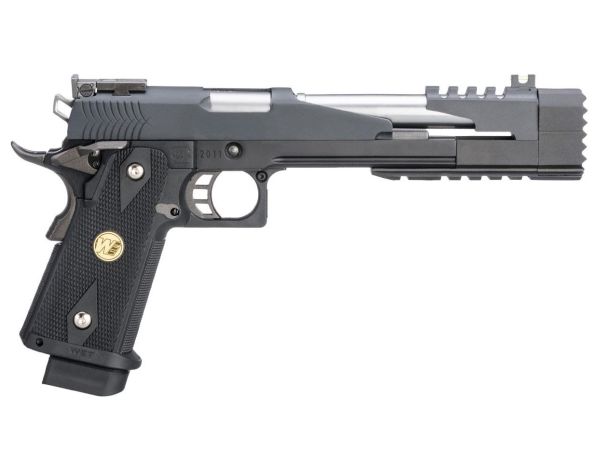 WE-Tech Competition Series ''Xcelerator Dragon'' Hi-CAPA GBB Airsoft Tabanca - Uzun Namlu/Siyah/madalyon Kabza
