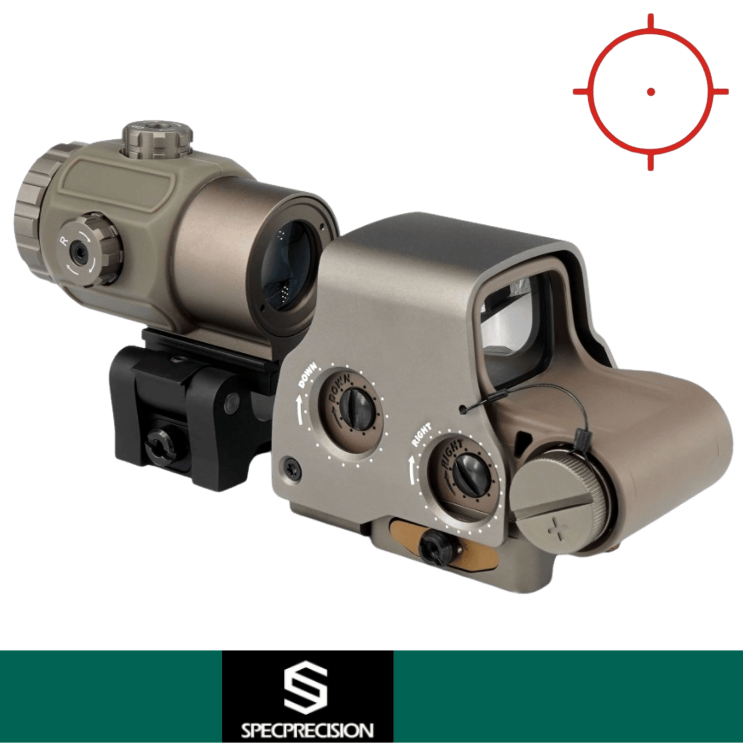 Specprecision EOT EXPS3-0 & G43 FDE & 0.41'' FlipUp Mount COMBO SET Airsoft Sighting System