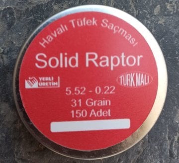 Solid Raptor 5.52mm 31Grain (150 Adet) SOLID Çekirdek