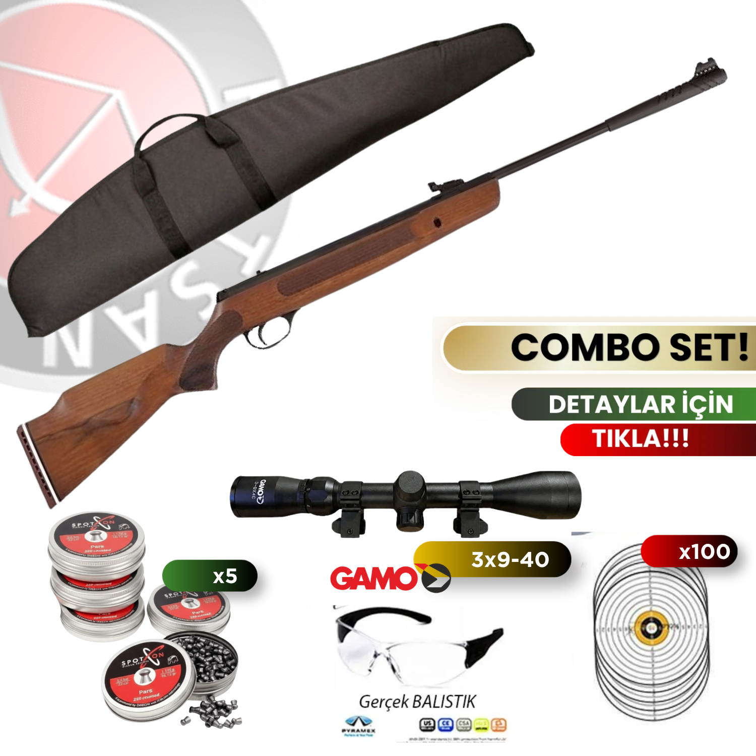 Hatsan Striker 1000X W 5.5mm Havalı Tüfek Seti