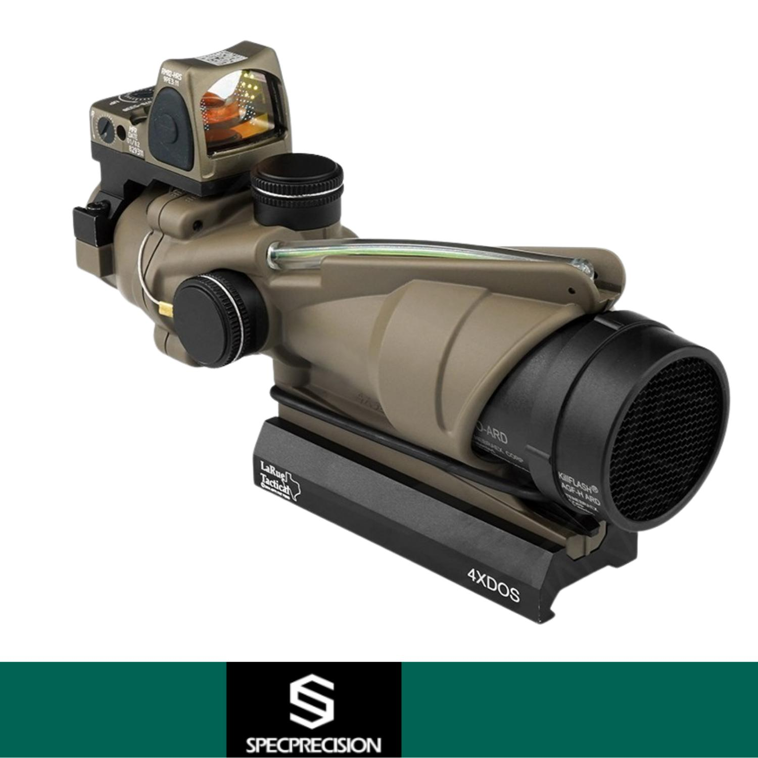 Specprecision Trijicon TA31 TAN: Green Chevron Reticle & RM82 & LT100 QD Mount KillFlash FULL SET