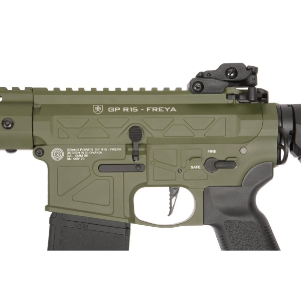 Delta Armory FREYA R15 SKELETON 10'' FULL METAL OLIVE AEG Airsoft Tüfek