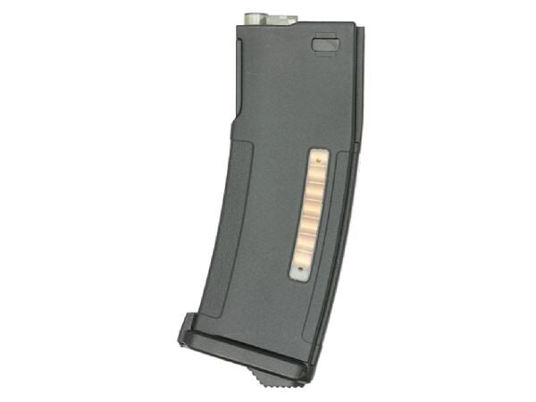 BattleAxe 150BB Polimer MidCap Mermi görünümlü ŞARJÖR Siyah Airsoft M4 AR15 Tüfek için