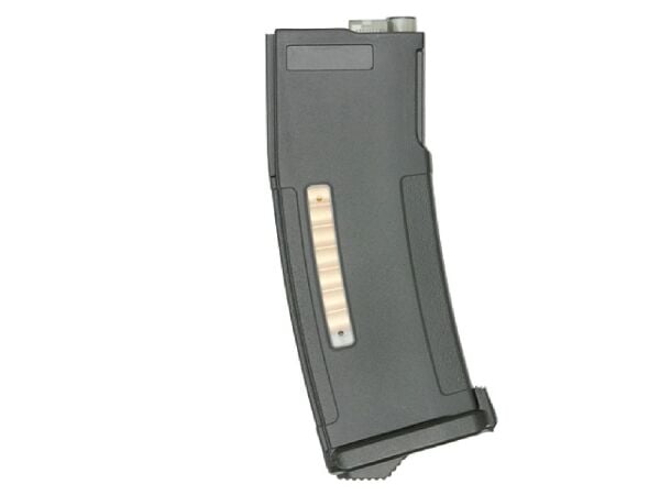 BattleAxe 150BB Polimer MidCap Mermi görünümlü ŞARJÖR Siyah Airsoft M4 AR15 Tüfek için