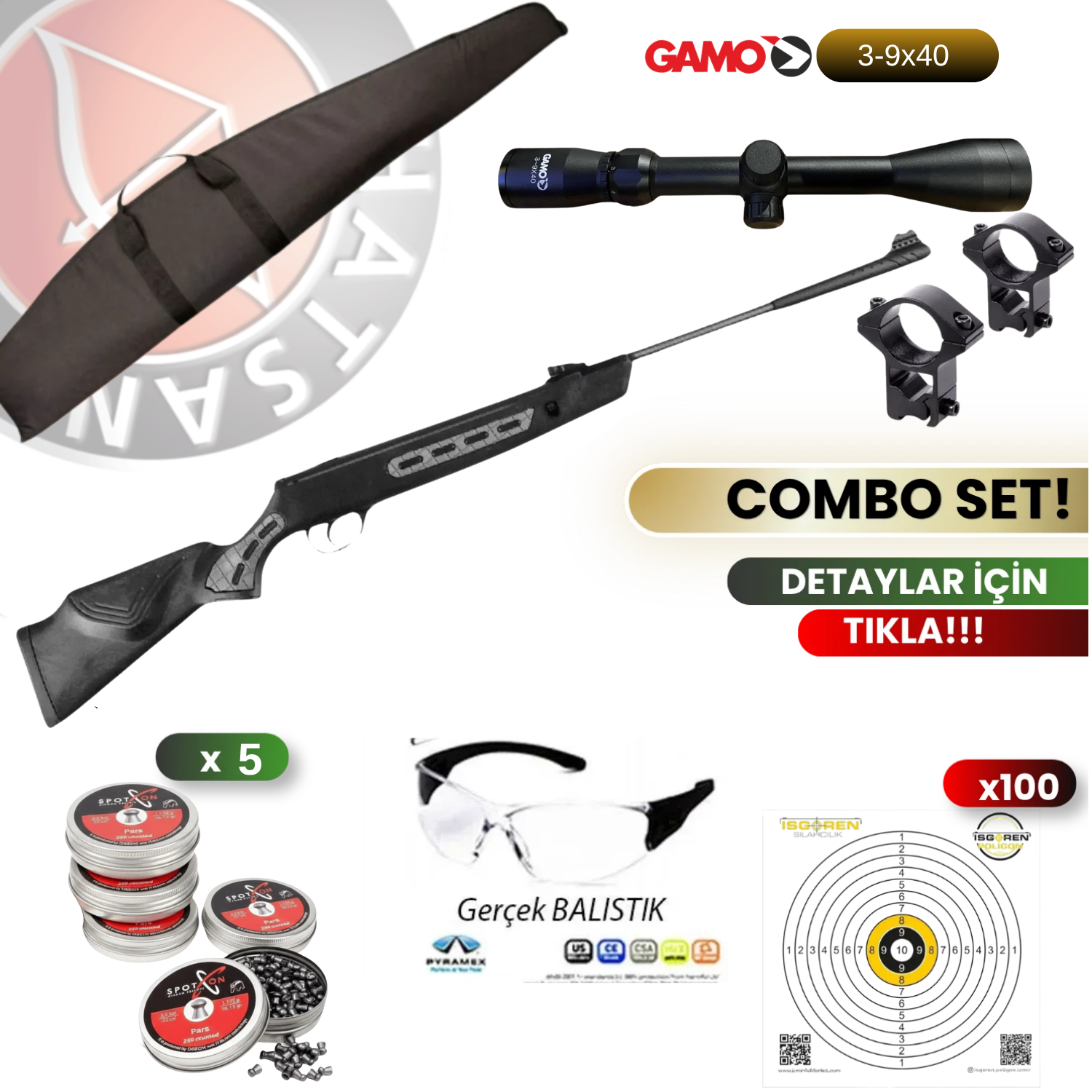 Hatsan Striker 1000S VORTEX 5,5 mm Havalı Tüfek Seti