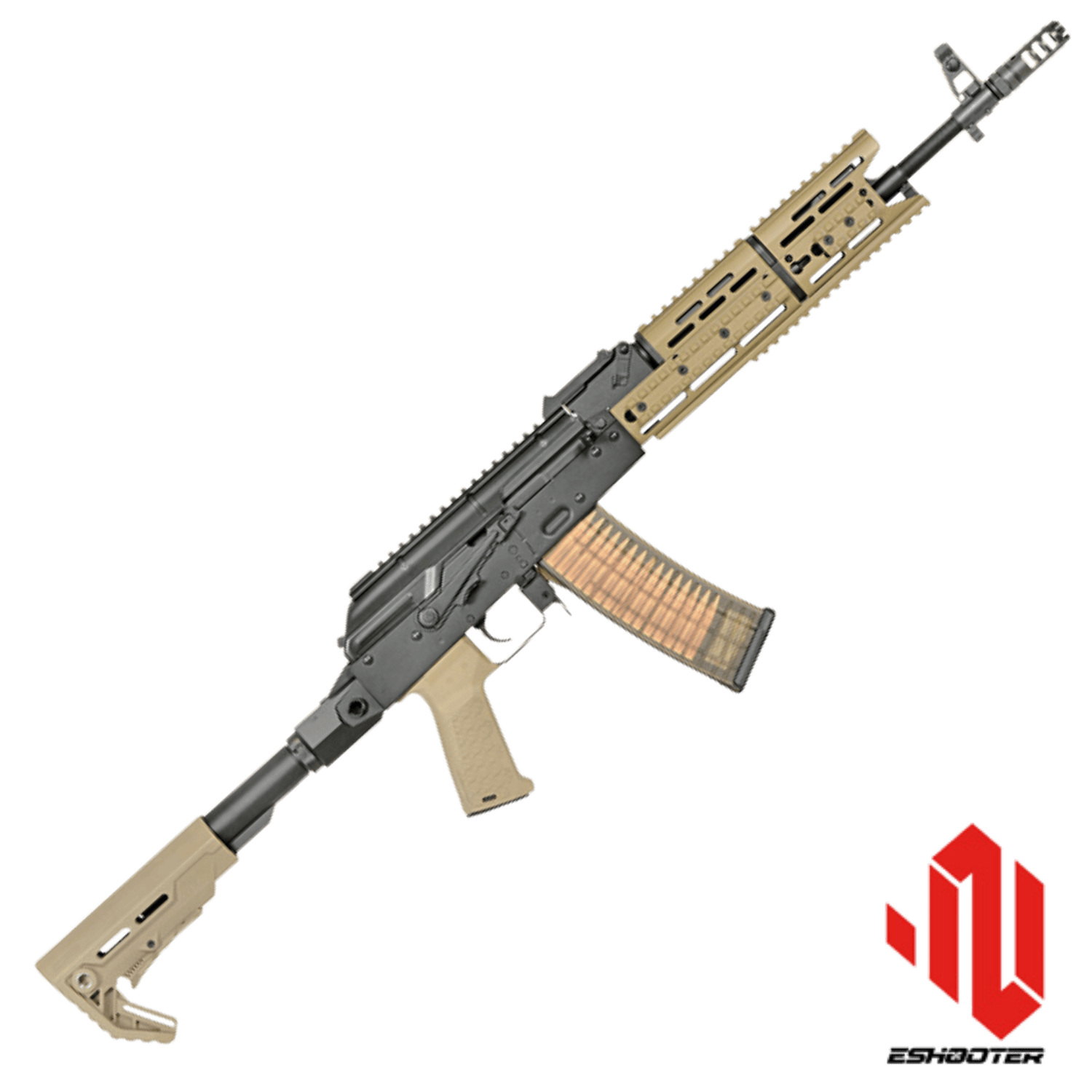 EMG Strike Industries AK-TRAX DESERT Airsoft Modern AK74 Eshooter ETU sistem