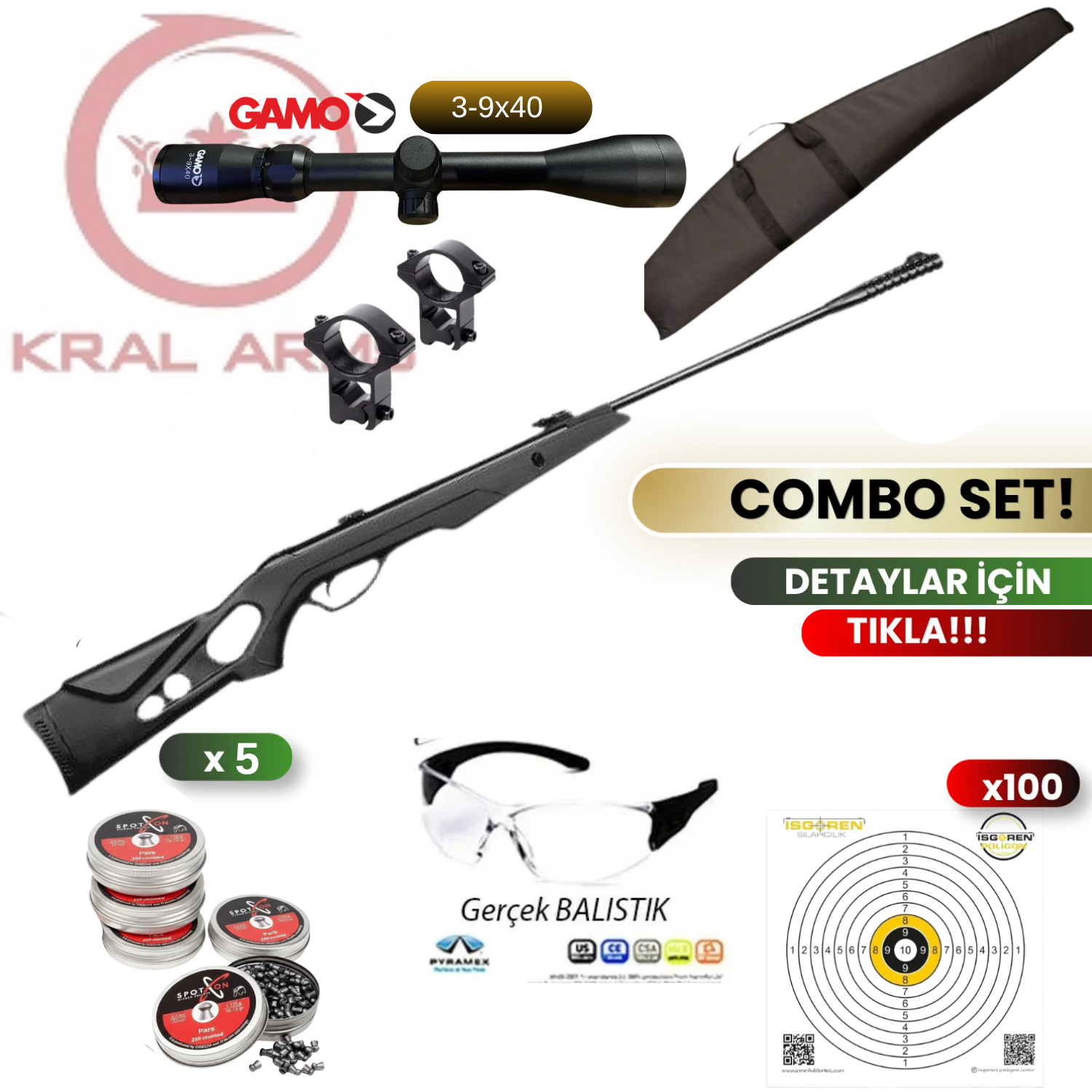 KRAL N-03 Sentetik 5.5 mm Havalı Tüfek Seti