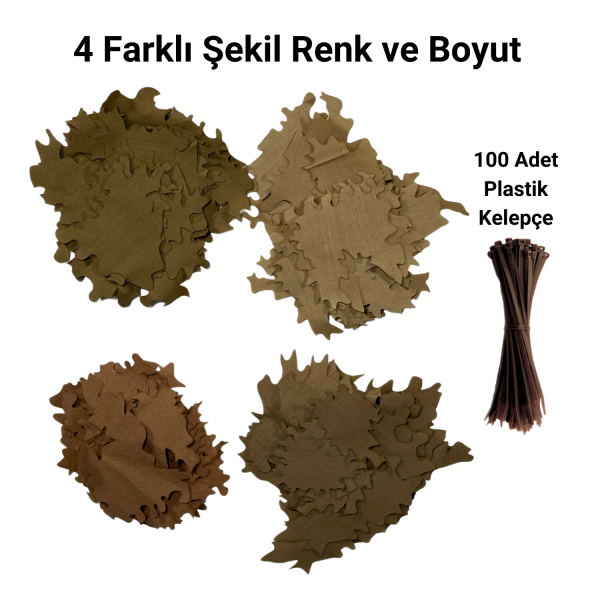 KMCS Ghillie Leafs Kamuflaj Aksesuarı & Plastik Kelepçe Seti KMCS Ghillie Leafs Kamuflaj Aksesuarı & Plastik Kelepçe Seti Koyu Kahve Açık Kahve