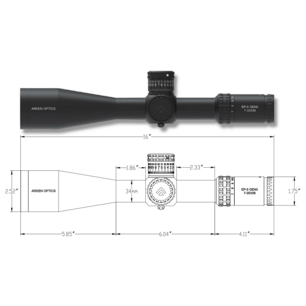 Arken Optics EP-5 GEN2 7-35x56 FFP VPR (MRAD) Tüfek Dürbünü