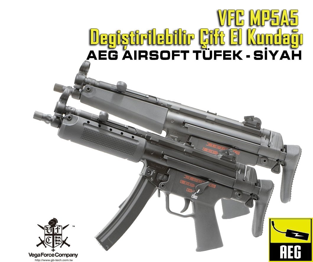 VFC MP5A5 Çift El Kundaklı AEG - Siyah UPGRADED