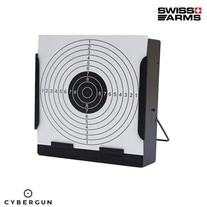 CYBERGUN Swiss Arms Kare Metal Hedef + 10Adet Hedef Kağıdı Seti 603419