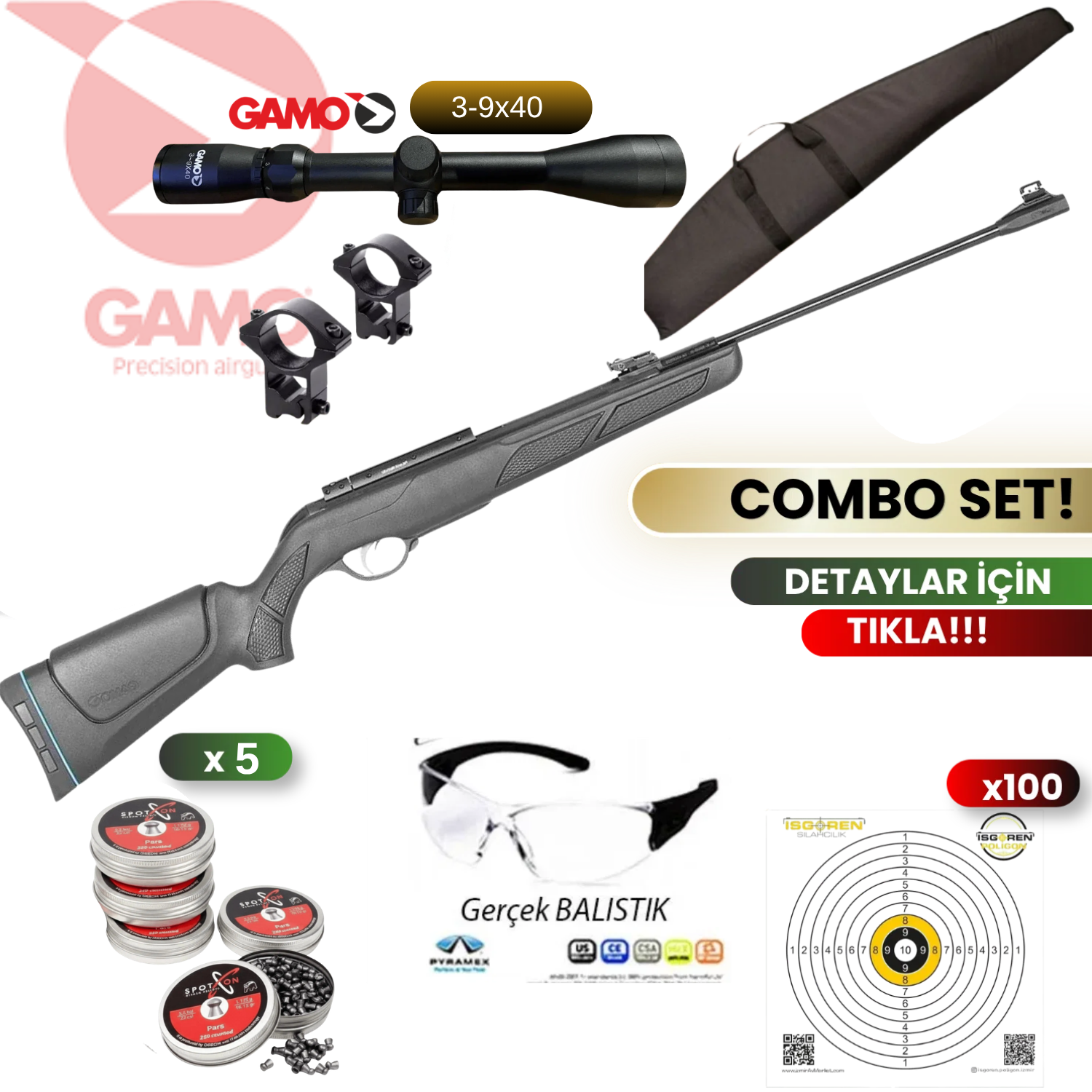 Gamo Shadow IGT COMBO 5.5 mm Havalı Tüfek Seti