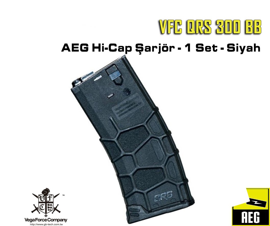 VFC QRS 300 BB AEG Hi-Cap Şarjör - 1 Set - Siyah