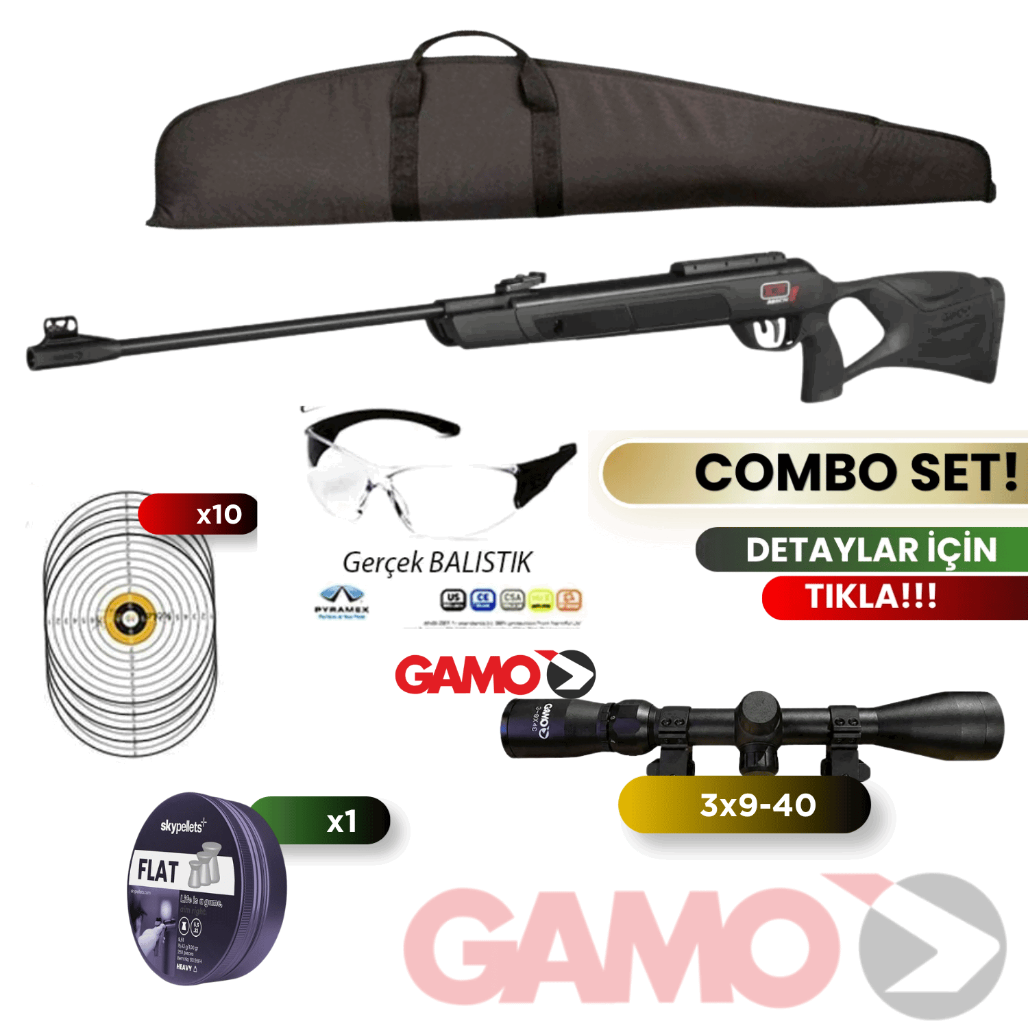 GAMO G-MAGNUM 1250 5.5mm Havalı Tüfek Seti