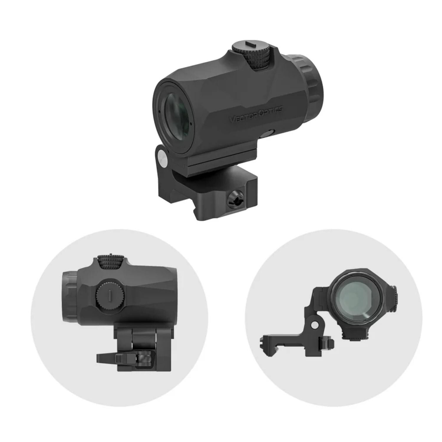 Vector Optics Paragon 3x22 Magnifier Mini Maverick-IV Flip-to-Side Rubber Armored SCMF-35
