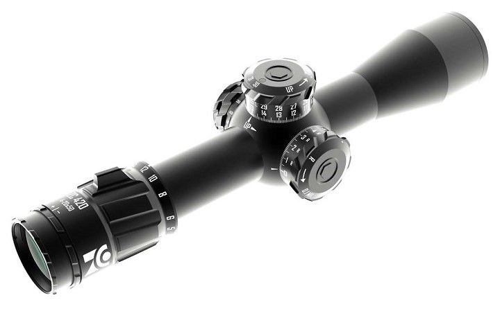 (ZCO) ZC420 4-20x50 FFP Işıklı Sıfır Durdurucu MPCT3 0.1 MRAD Spuhr Tek Parça Montajlı Tüfek Dürbünü