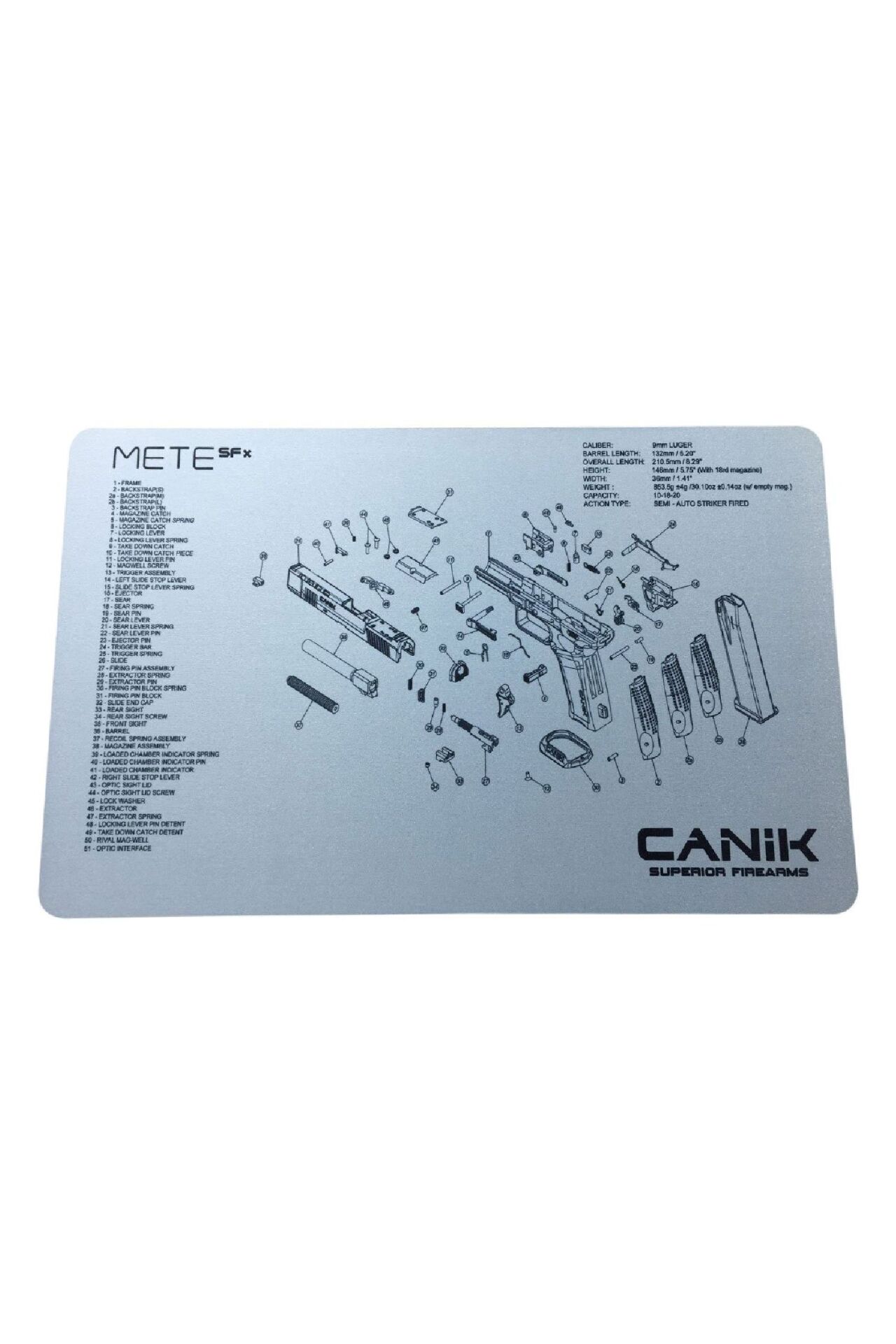 Canik TP9 Mete SFX Bakım Matı – Silah Temizlik ve Servis Pedi MMAC