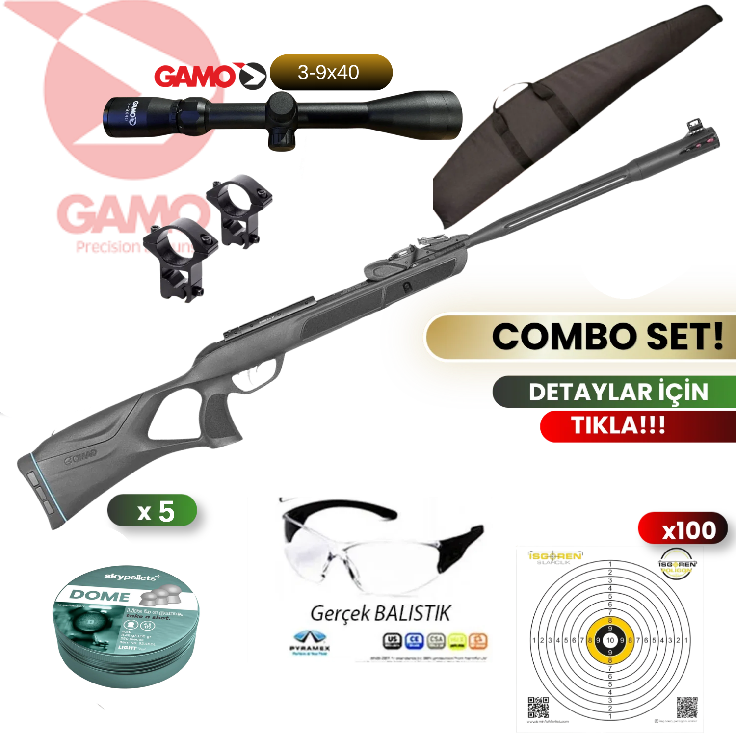 Gamo ROADSTER 10X IGT GEN 2 F 4.5 mm Havalı Tüfek Seti