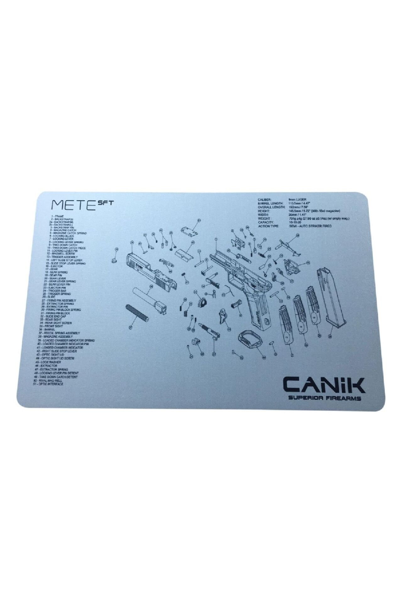 Canik TP9 Mete SFT Bakım Matı – Kaymaz Silah Temizlik ve Servis Pedi MMAC-499