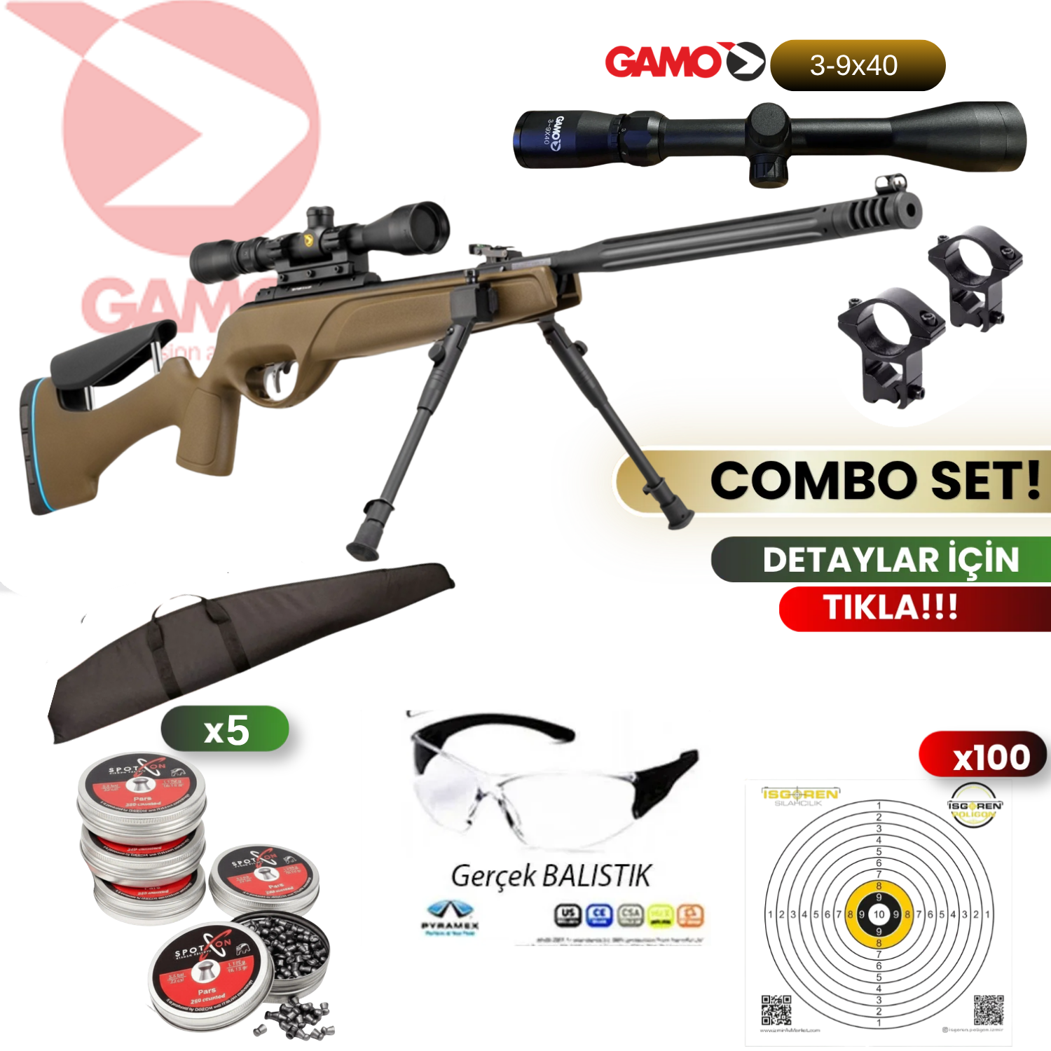 Gamo HPA Mi F Jungle 5.5mm Havalı Tüfek Seti