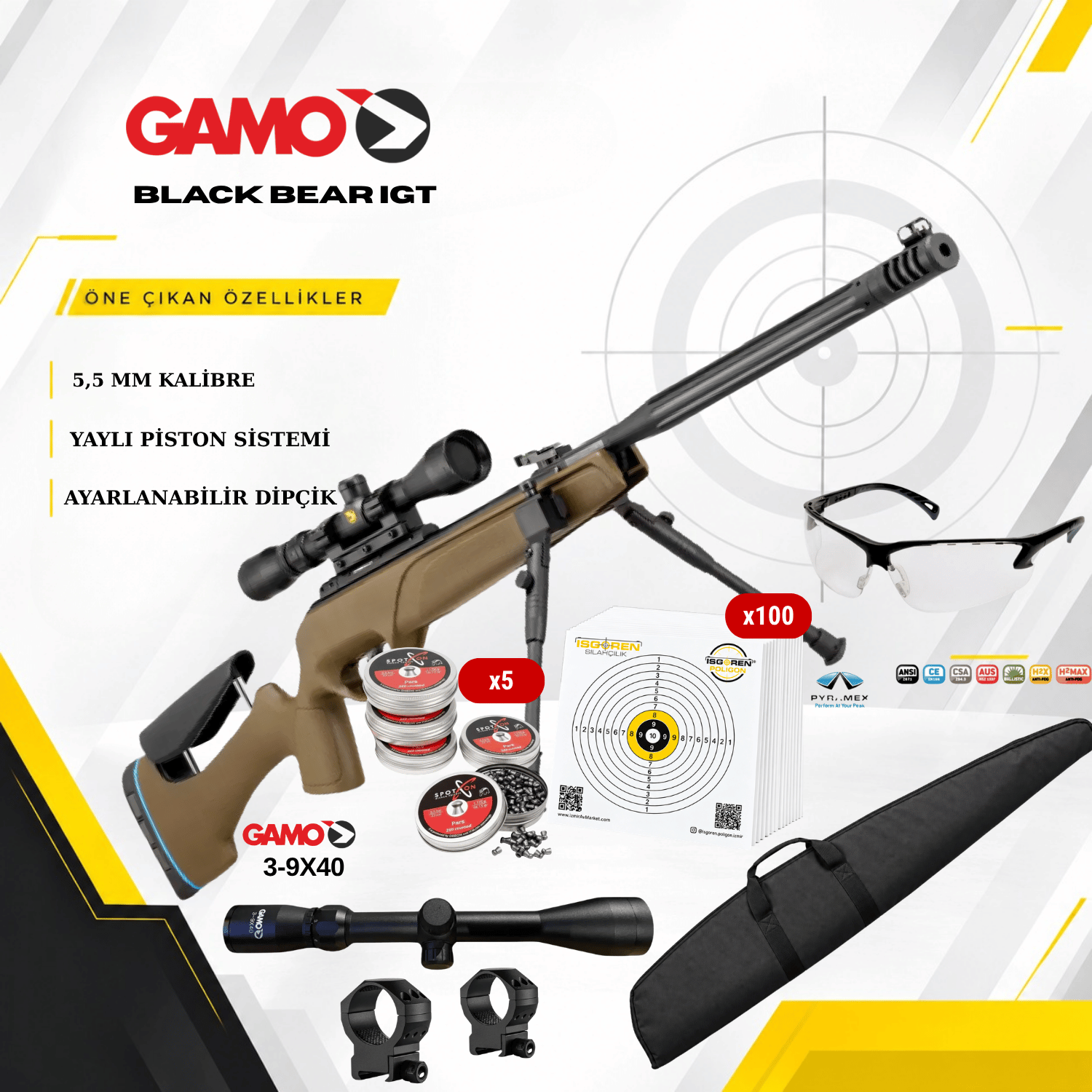 Gamo HPA Mi F Jungle 5.5mm Havalı Tüfek Seti