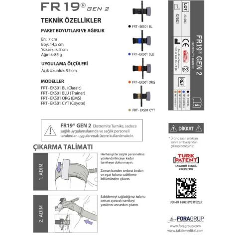 FR19® Ekstremite Turnike Gen-2 Cls