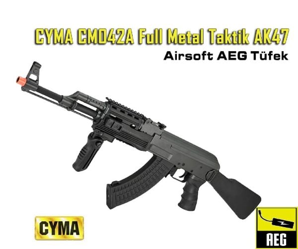 CYMA Taktik AK47 Full Metal Siyah AEG Airsoft Tüfek