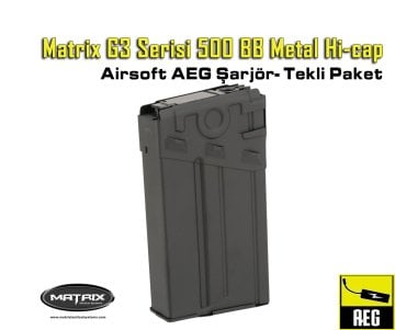 G3 Serisi 500 BB Metal Hi-cap Airsoft AEG Şarjör- Tekli Paket