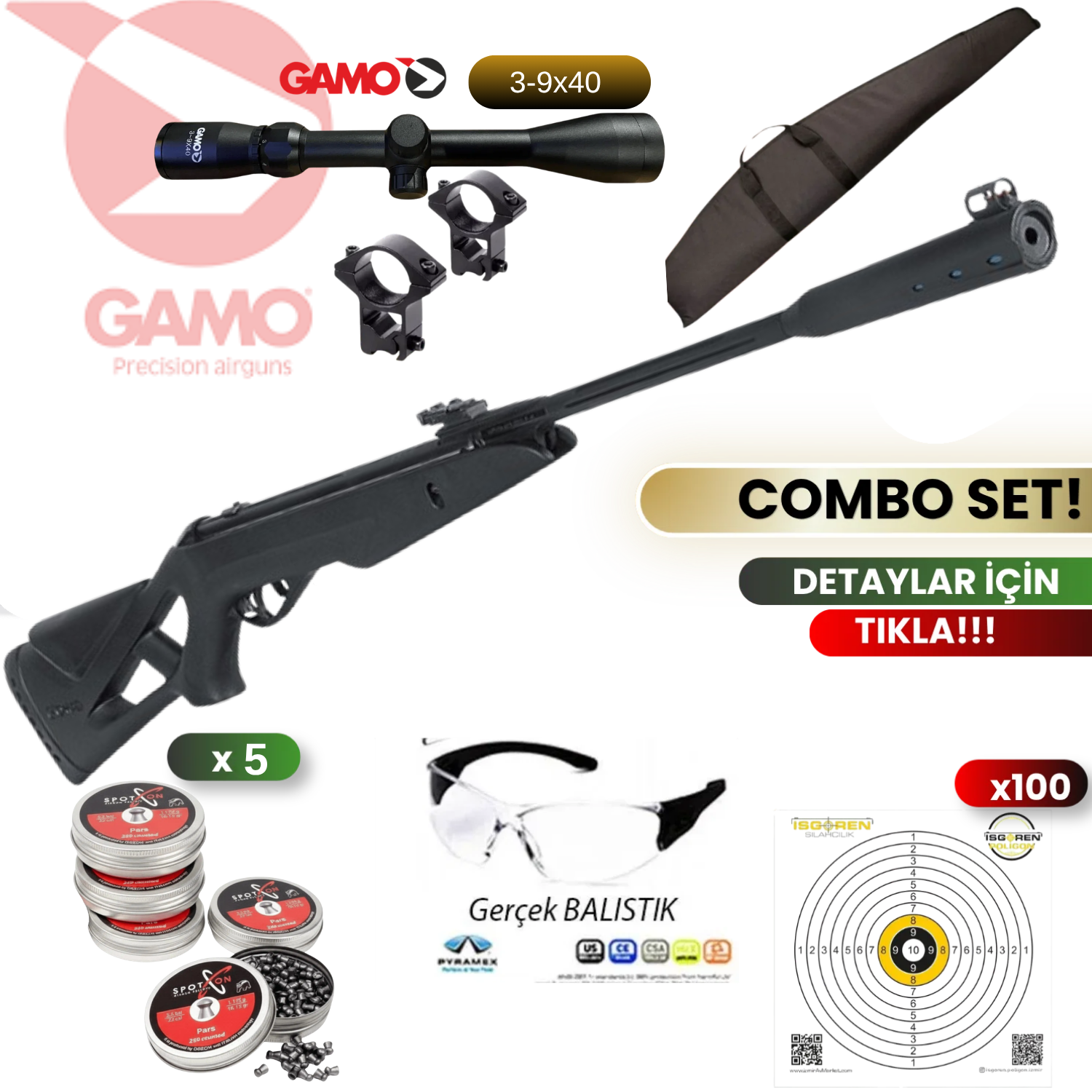 Gamo WHISPER IGT 5,5 mm Havalı Tüfek Seti