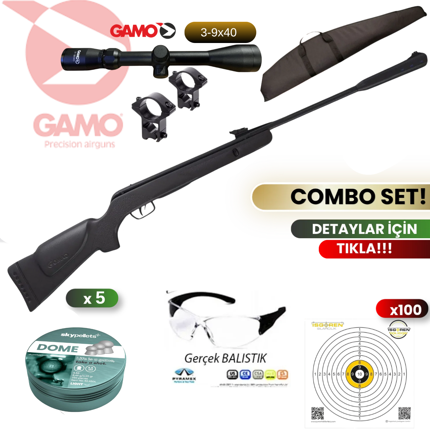 Gamo Shadow CSI 4.5 mm Havalı Tüfek Seti