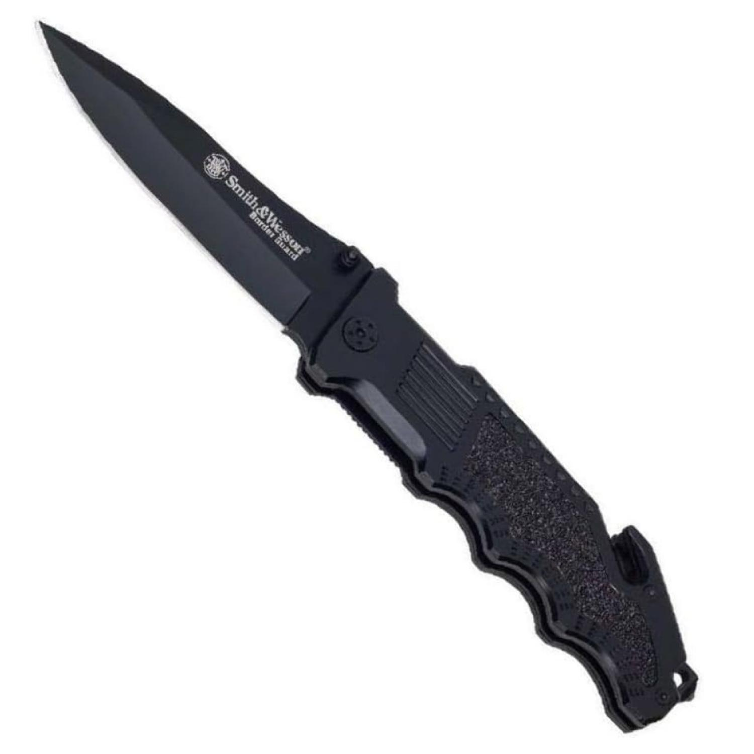Smith Wesson® Border Guard Drop Point Black Katlanır Çakı SWBG1