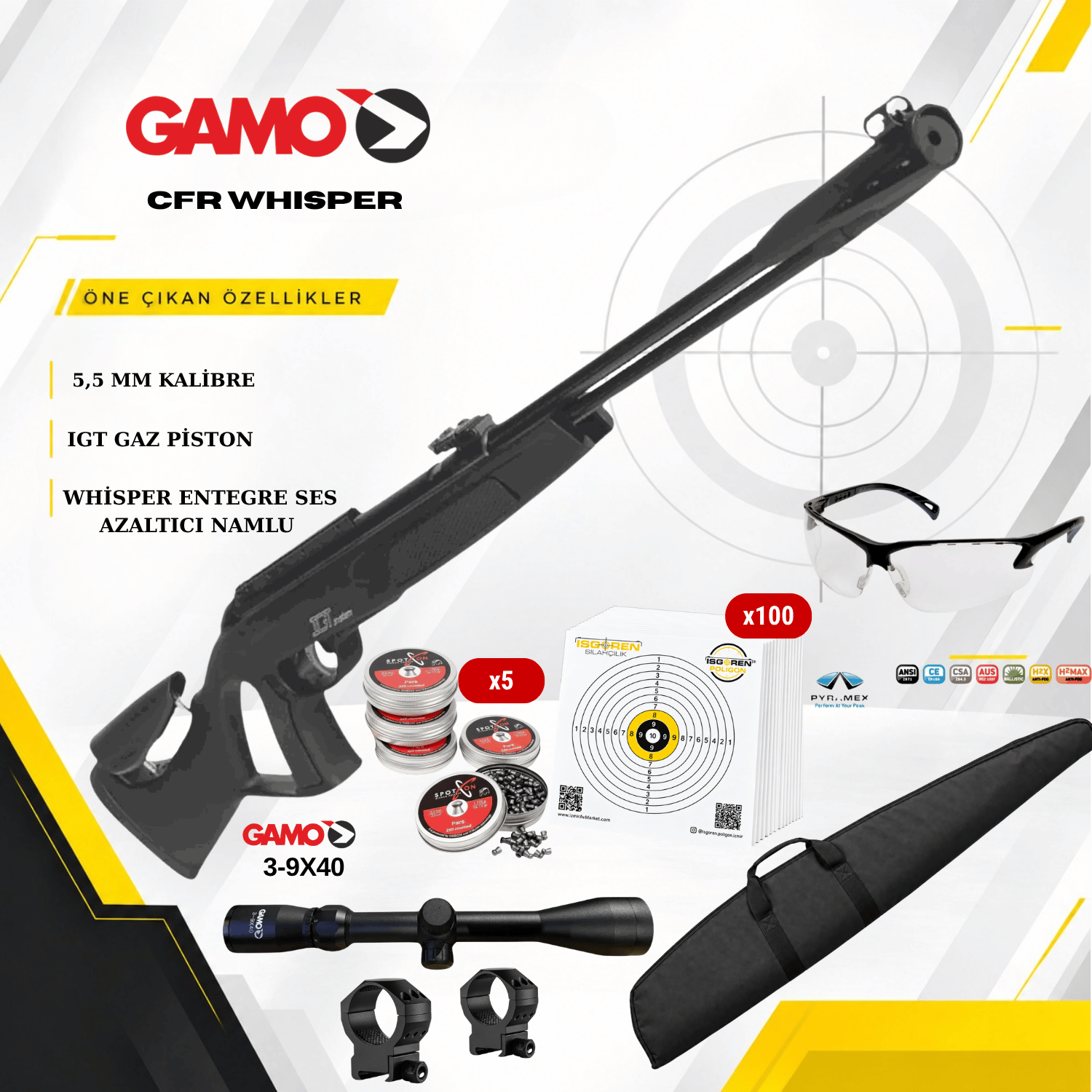 GAMO CFR Whisper IGT 5.5mm Havalı Tüfek Seti