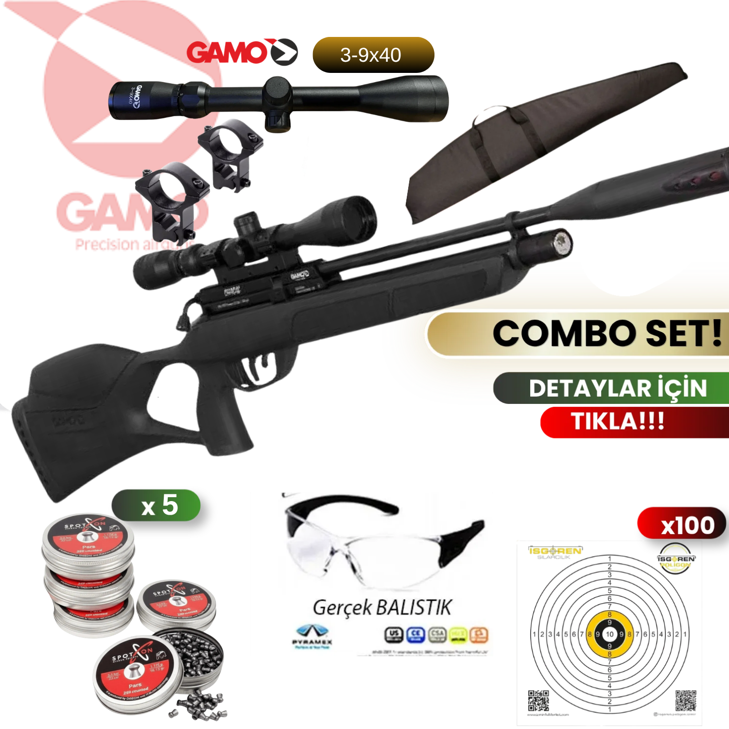 GAMO CHACAL 5,5 mm PCP Havalı Tüfek Seti