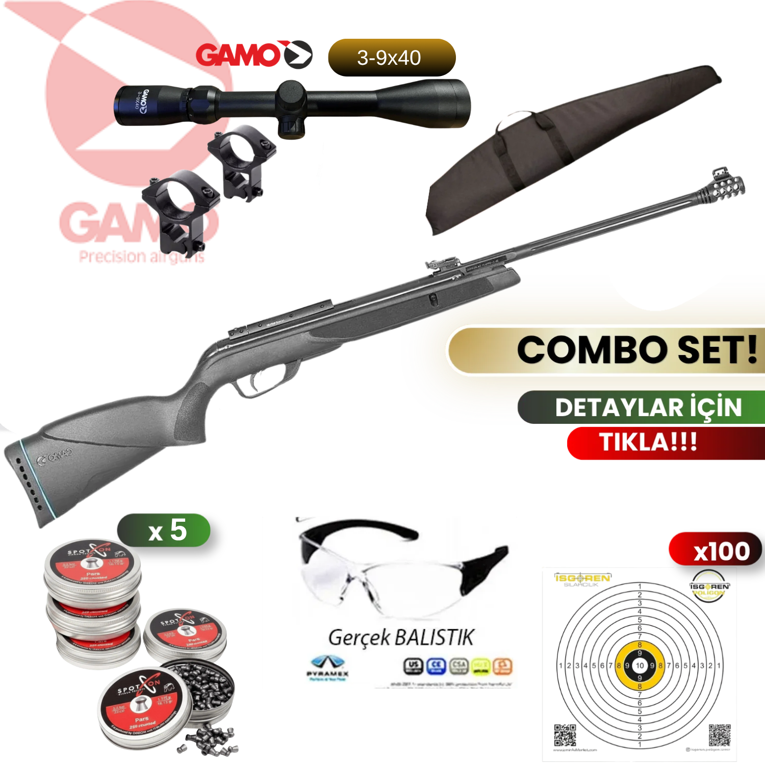 Gamo BLACK BEAR IGT 5,5 mm Havalı Tüfek Seti