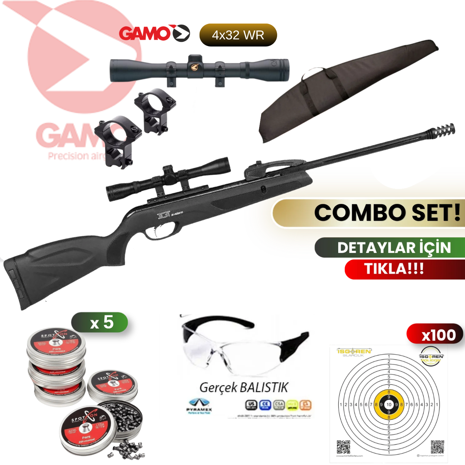 Gamo QUIKER IGT10 5,5 mm Havalı Tüfek Seti